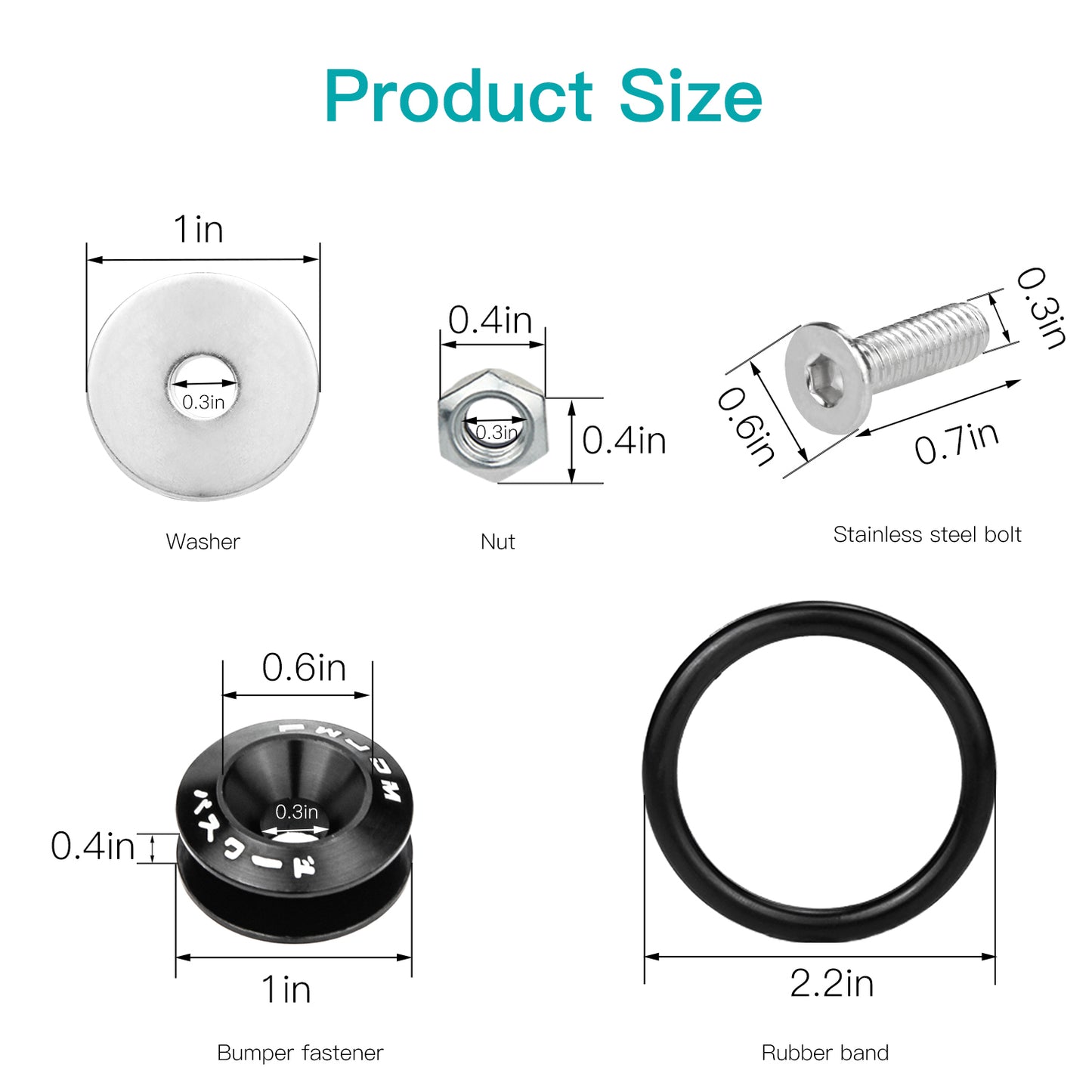 Black Bumper Quick Release, Mellbree Upgrade Quick Release Trunk Front Rear Bumper Holders with Stainless Steel Screws Kit Compatible for Car Bumper