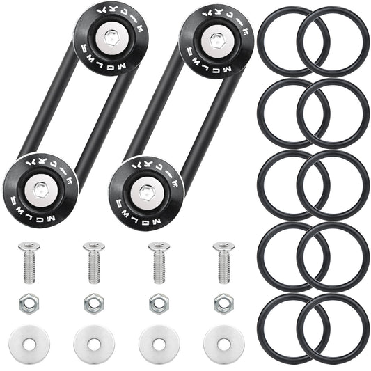 Black Bumper Quick Release, Mellbree Upgrade Quick Release Trunk Front Rear Bumper Holders with Stainless Steel Screws Kit Compatible for Car Bumper