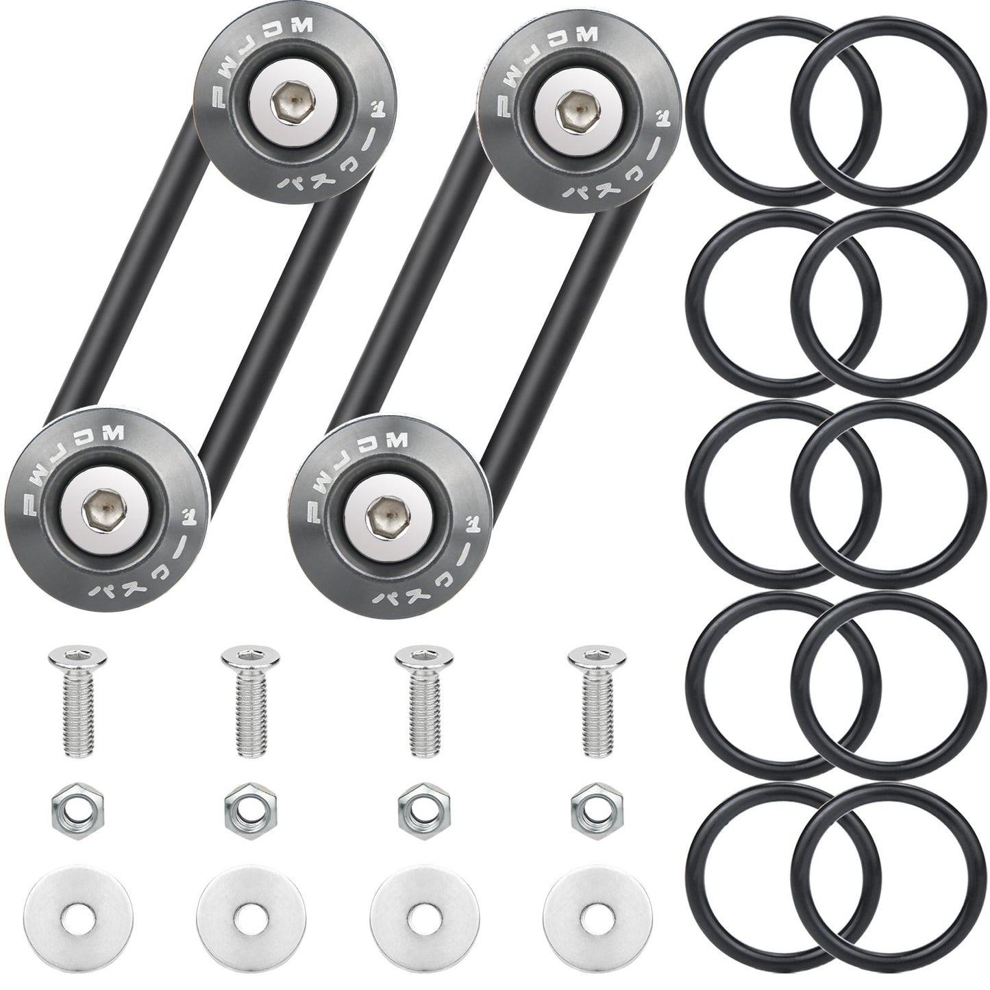 Titanium Bumper Quick Release, Mellbree Upgrade Quick Release Trunk Front Rear Bumper Holders with Stainless Steel Screws Kit Compatible for Car Bumper 的副本 的副本