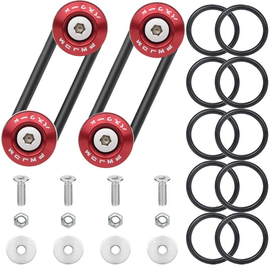 Red Bumper Quick Release, Mellbree Upgrade Quick Release Trunk Front Rear Bumper Holders with Stainless Steel Screws Kit Compatible for Car Bumper 的副本